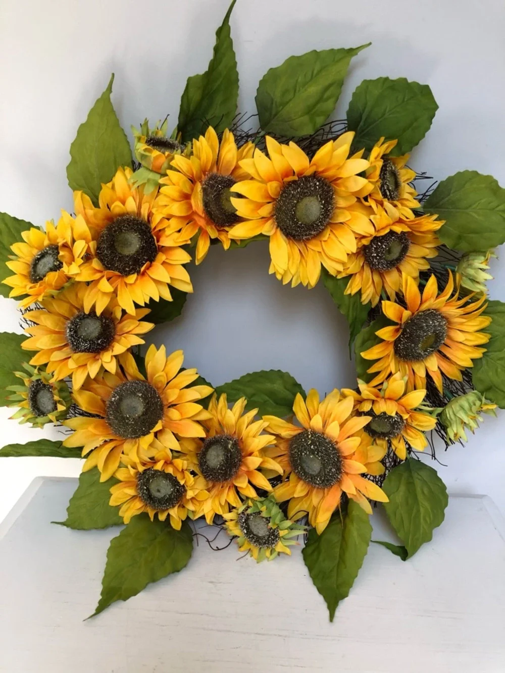 Sunflower Wreath Natural Look Large